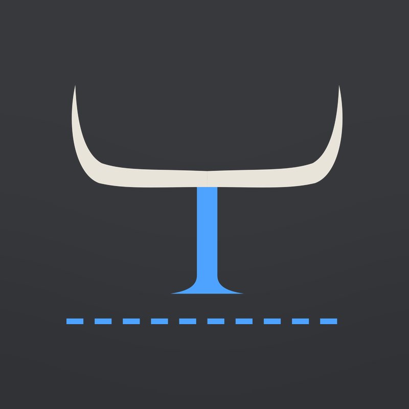 Rope Hand, Free Hand hoodie: large bone horns over a dashed blue score line, on charcoal.